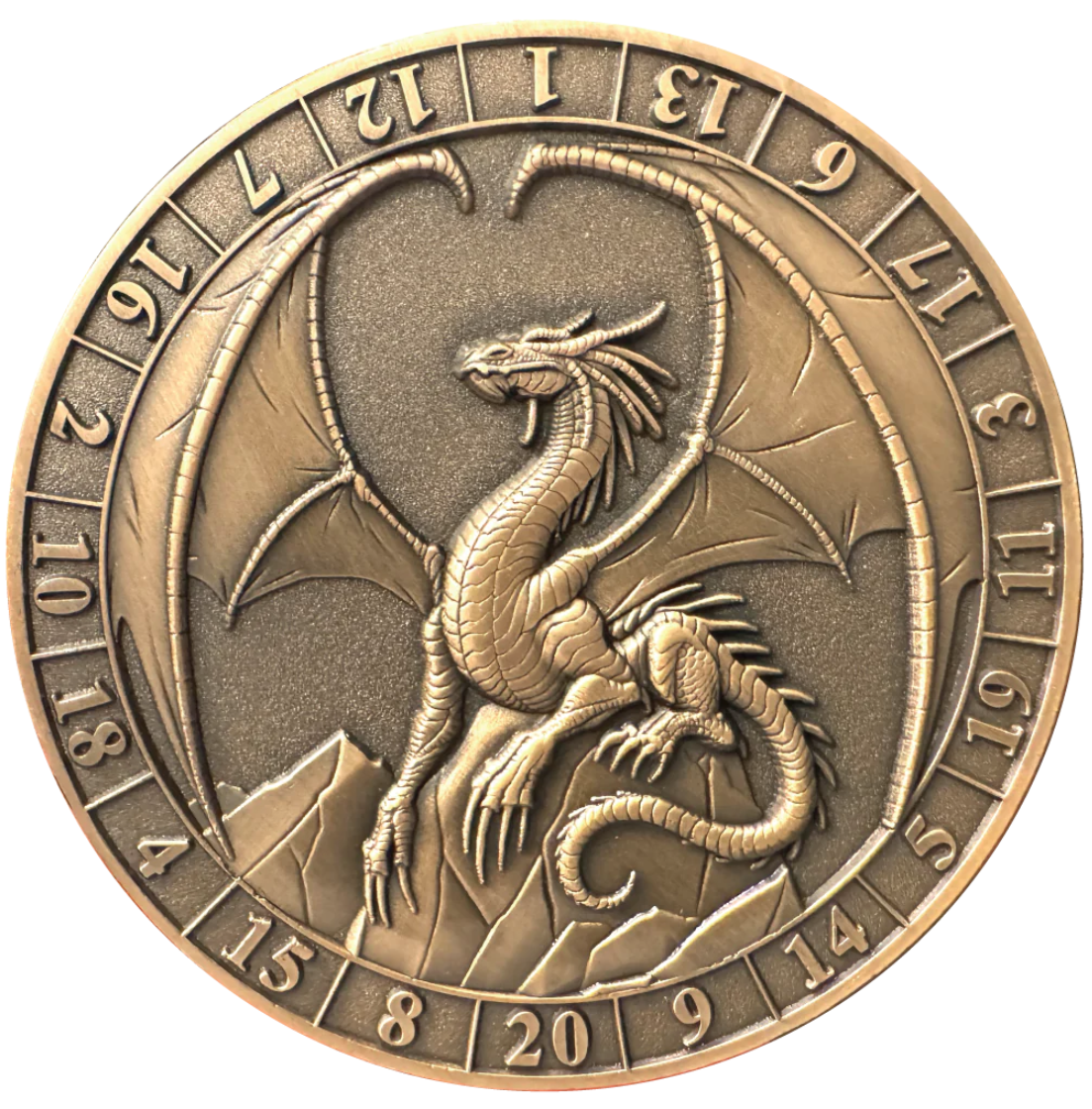 D20Lawful Gold Dragon Dice Coin
